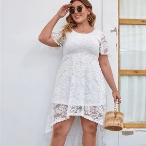 White high low lace dress